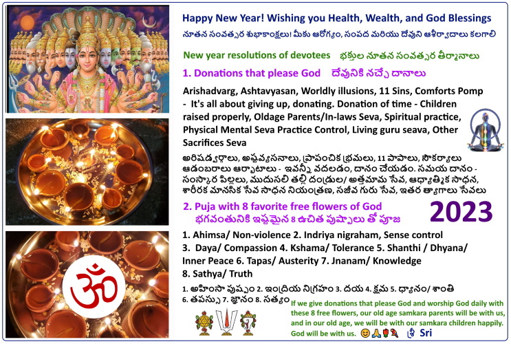 Happy New Year! New year resolutions of all religions spiritual devotees!